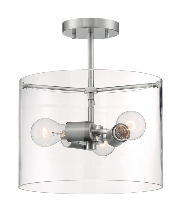Three Light Semi Flush Mount from the Sommerset collection in Brushed Nickel finish