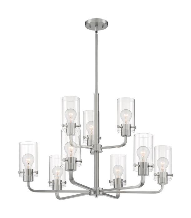 Nine Light Chandelier from the Sommerset collection in Brushed Nickel finish