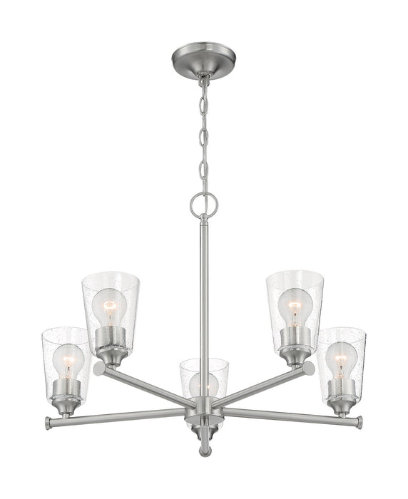 Five Light Chandelier from the Bransel collection in Brushed Nickel finish