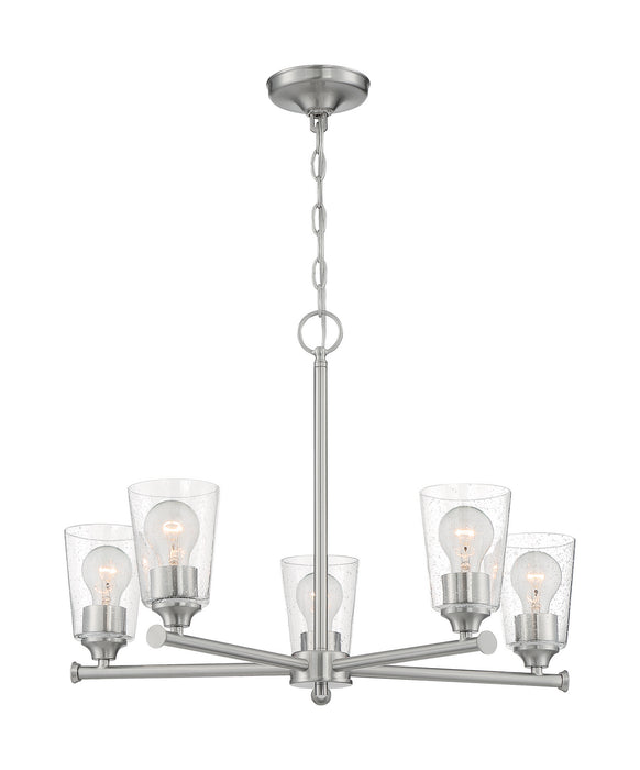 Five Light Chandelier from the Bransel collection in Brushed Nickel finish