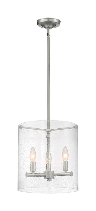 Three Light Pendant from the Bransel collection in Brushed Nickel finish