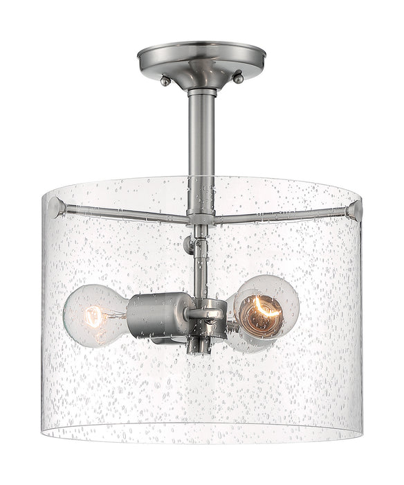 Three Light Semi Flush Mount from the Bransel collection in Brushed Nickel finish