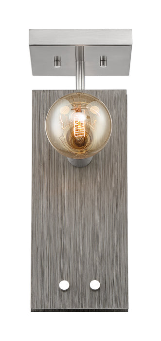 Two Light Semi Flush Mount from the Stella collection in Driftwood / Brushed Nickel Accents finish