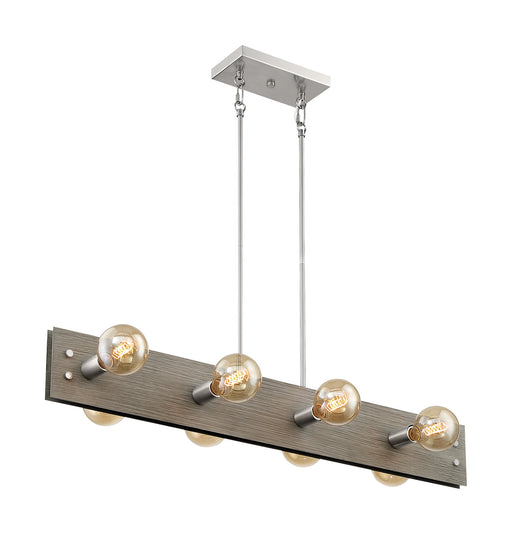 Nuvo Lighting - 60-7223 - Eight Light Island Pendant - Stella - Driftwood / Brushed Nickel Accents