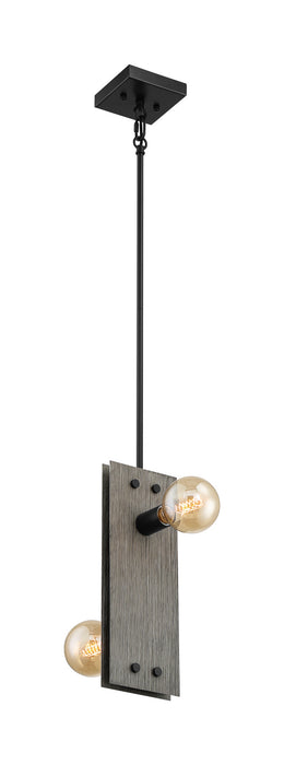 Two Light Mini Pendant from the Stella collection in Driftwood / Black Accents finish