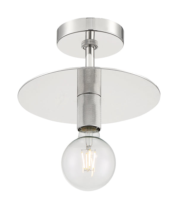 One Light Semi Flush Mount from the Bizet collection in Polished Nickel finish