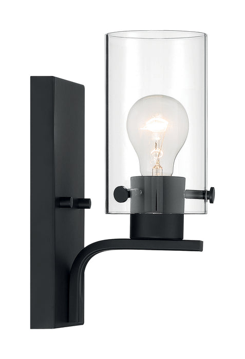 One Light Vanity from the Sommerset collection in Matte Black finish