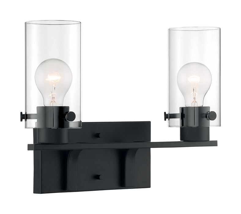 Two Light Vanity from the Sommerset collection in Matte Black finish