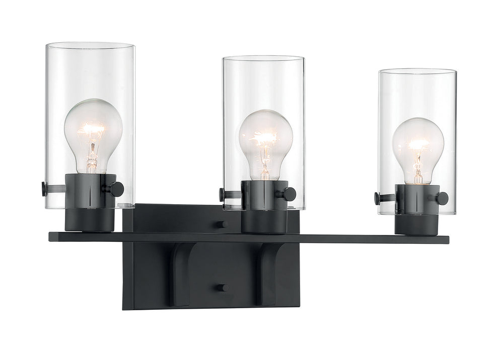 Three Light Vanity from the Sommerset collection in Matte Black finish