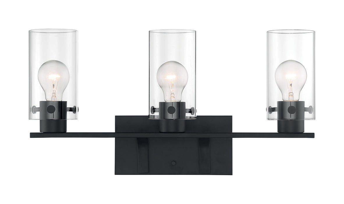 Three Light Vanity from the Sommerset collection in Matte Black finish