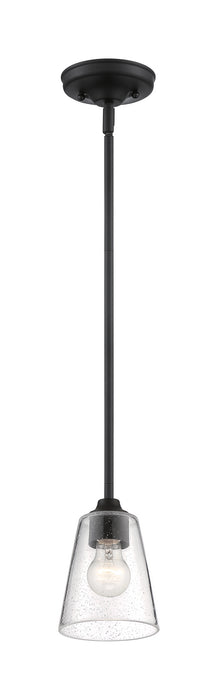 One Light Mini Pendant from the Bransel collection in Matte Black finish