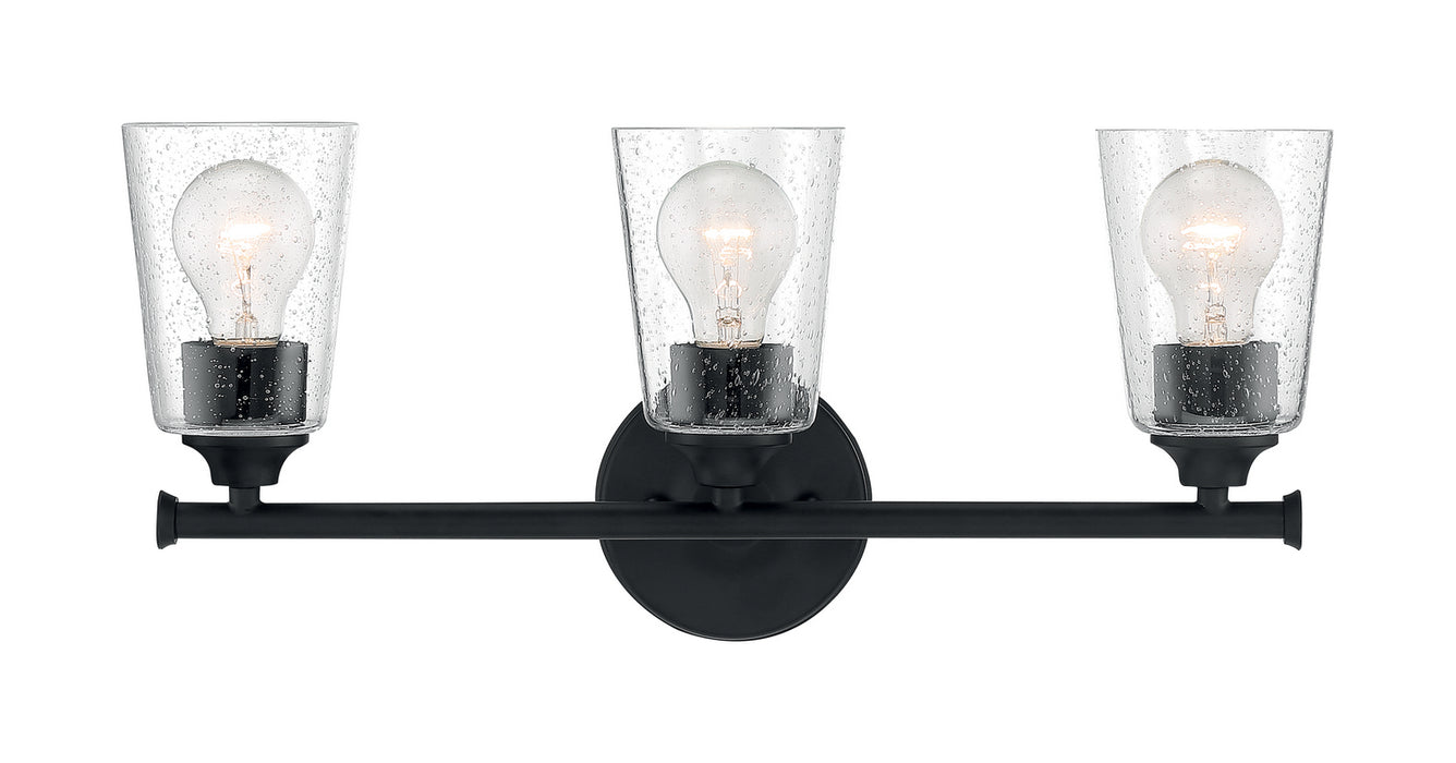 Three Light Vanity from the Bransel collection in Matte Black finish
