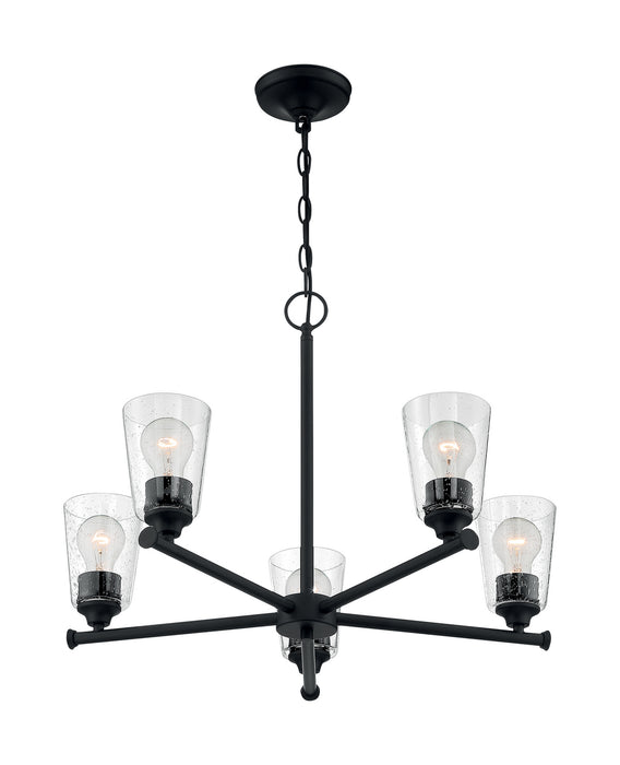Five Light Chandelier from the Bransel collection in Matte Black finish