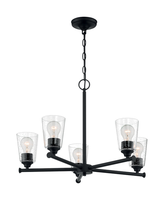 Five Light Chandelier from the Bransel collection in Matte Black finish