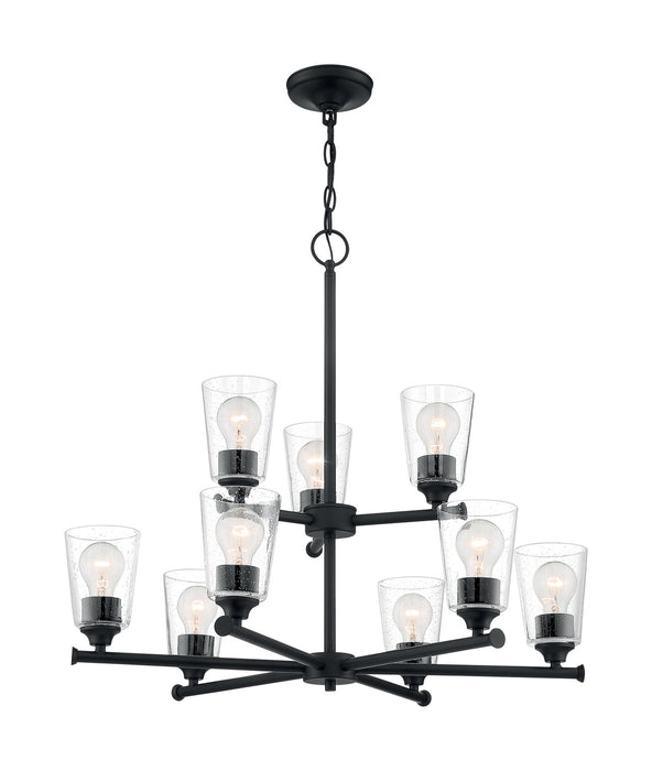 Nine Light Chandelier from the Bransel collection in Matte Black finish