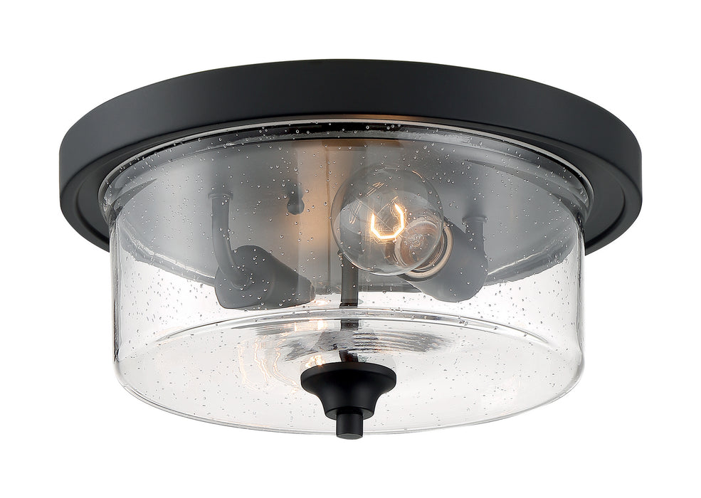 Two Light Flush Mount from the Bransel collection in Matte Black finish