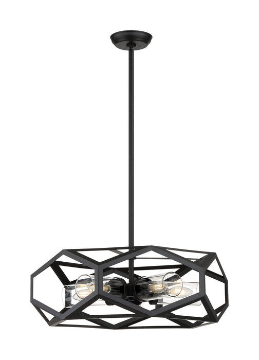 Five Light Chandelier from the Zemi collection in Black finish