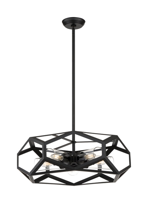 Five Light Chandelier from the Zemi collection in Black finish