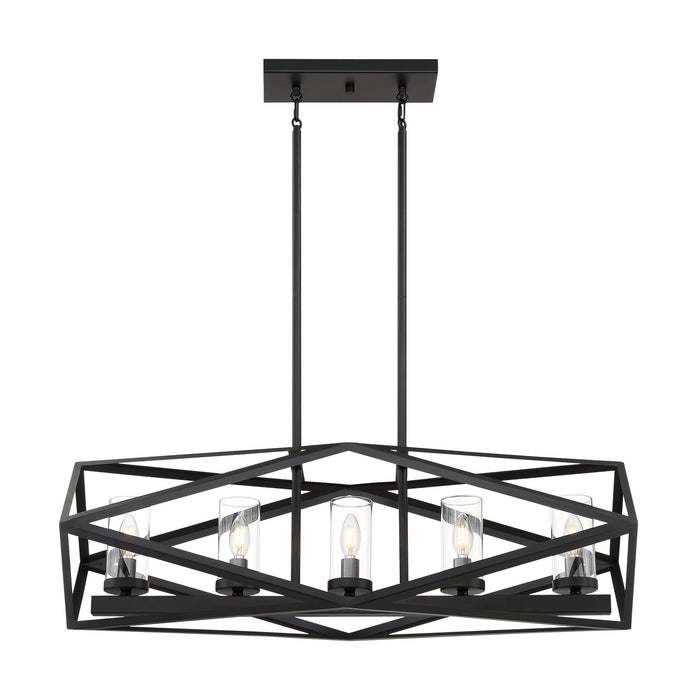 Five Light Island Pendant from the Zemi collection in Black finish