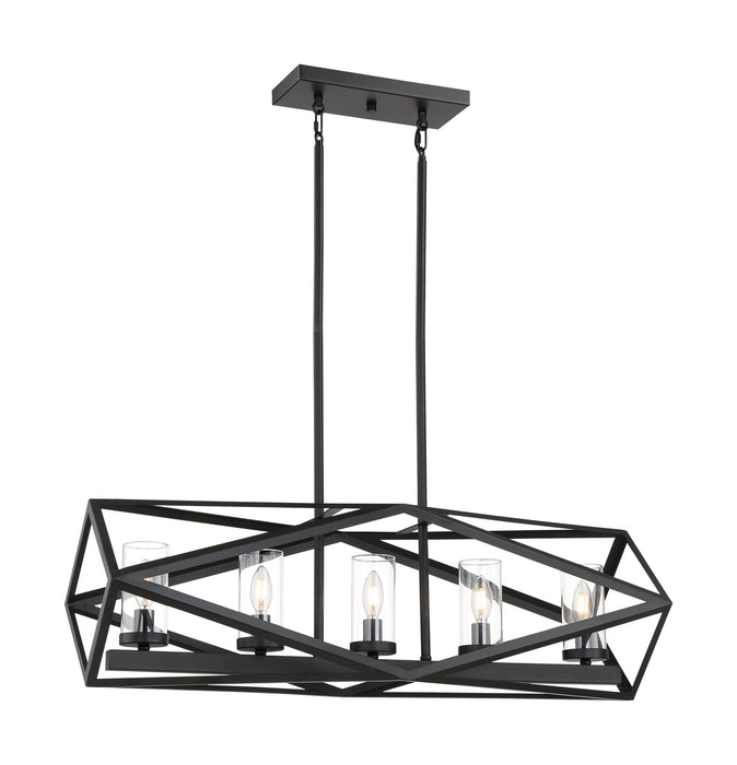 Five Light Island Pendant from the Zemi collection in Black finish