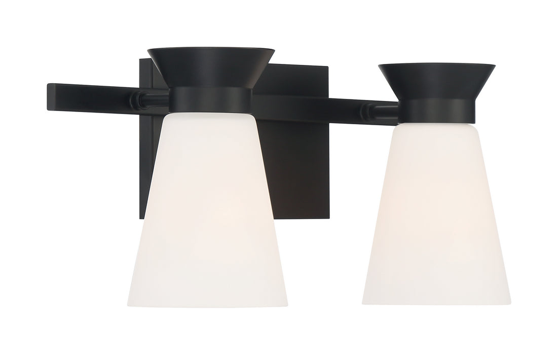 Two Light Vanity from the Caleta collection in Black finish