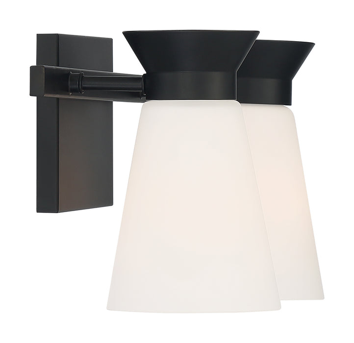 Two Light Vanity from the Caleta collection in Black finish