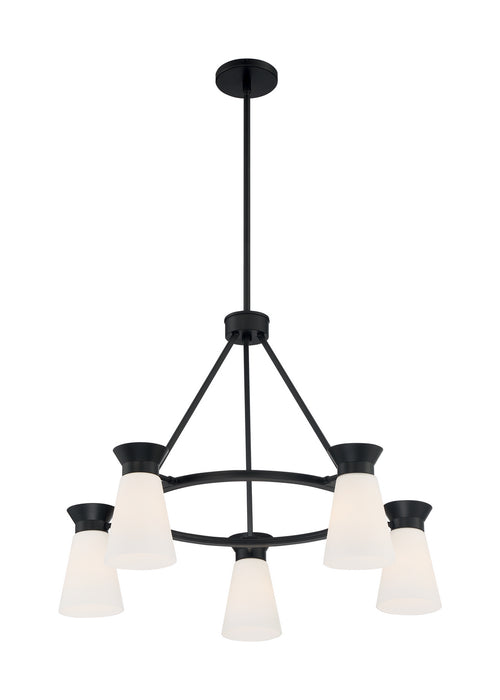 Five Light Chandelier from the Caleta collection in Black finish