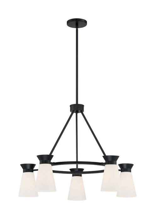 Five Light Chandelier from the Caleta collection in Black finish
