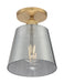 Nuvo Lighting - 60-7323 - One Light Semi Flush Mount - Motif - Brushed Brass / Smoked Glass