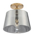 Nuvo Lighting - 60-7324 - One Light Semi Flush Mount - Motif - Brushed Brass / Smoked Glass