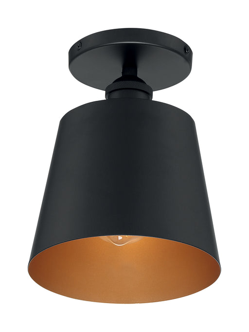 Nuvo Lighting - 60-7331 - One Light Semi Flush Mount - Motif - Black / Gold Accents