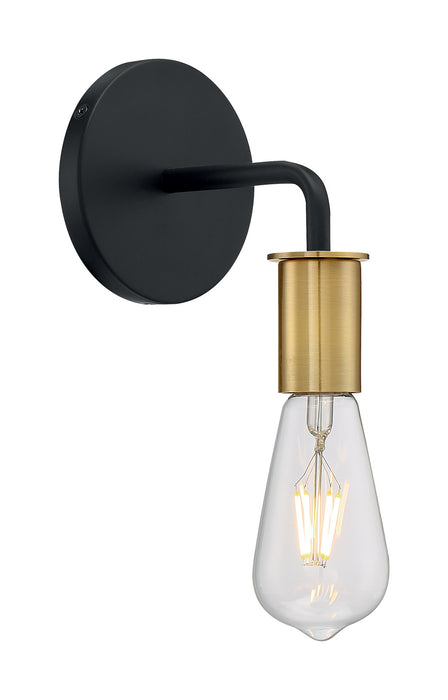 One Light Wall Sconce from the Ryder collection in Black / Brushed Brass finish