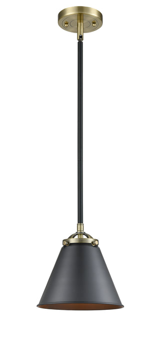 Innovations - 284-1S-BAB-M13-BK - One Light Mini Pendant - Nouveau - Black Antique Brass