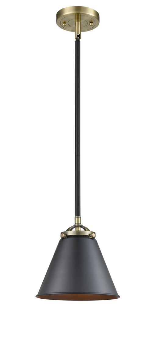 Innovations - 284-1S-BAB-M13-BK - One Light Mini Pendant - Nouveau - Black Antique Brass