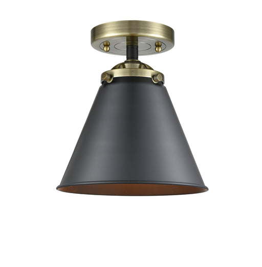Innovations - 284-1C-BAB-M13-BK-LED - LED Semi-Flush Mount - Nouveau - Black Antique Brass