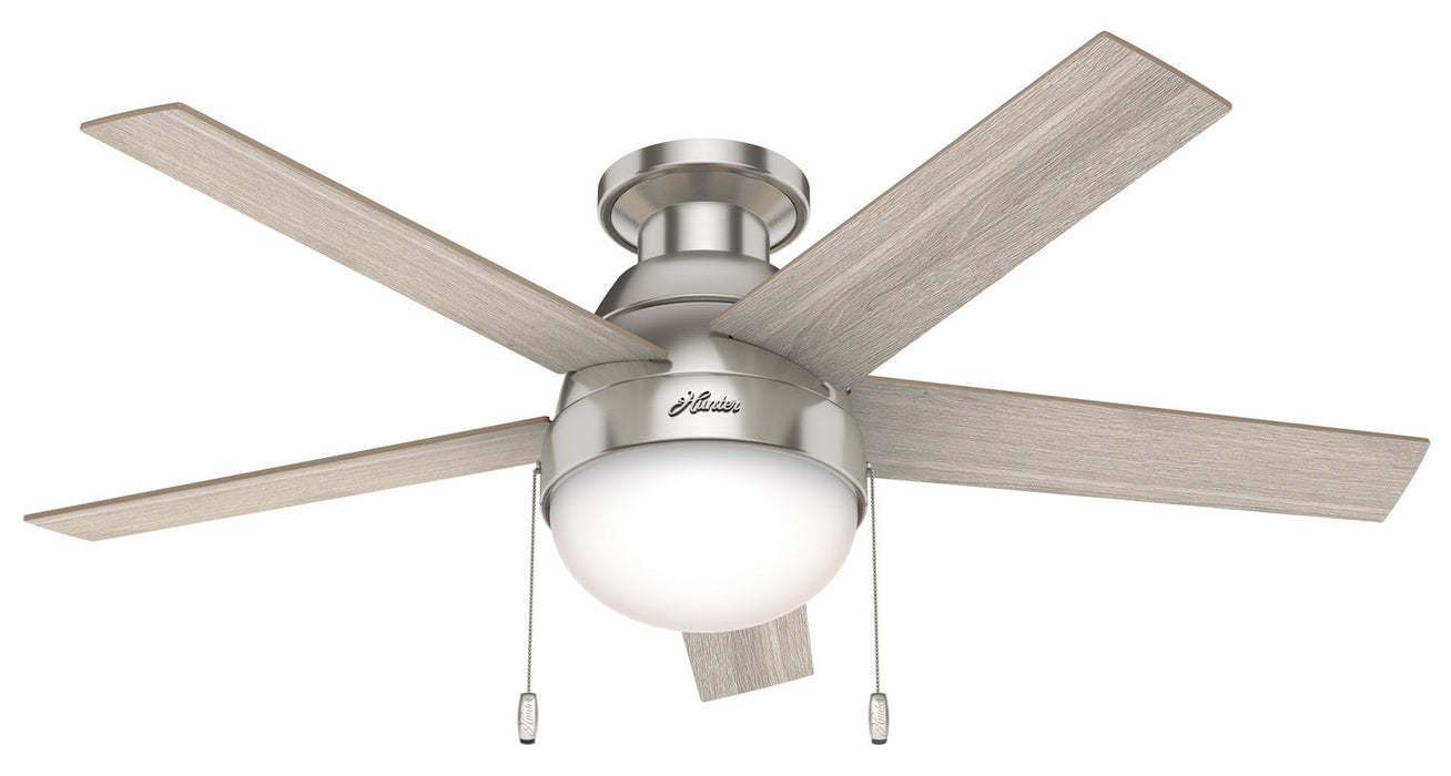 Hunter 46" Anslee Low Profile Ceiling Fan with LED Light Kit and Pull Chains