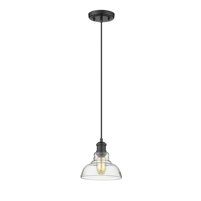 One Light Mini Pendant from the Carver collection in Matte Black finish