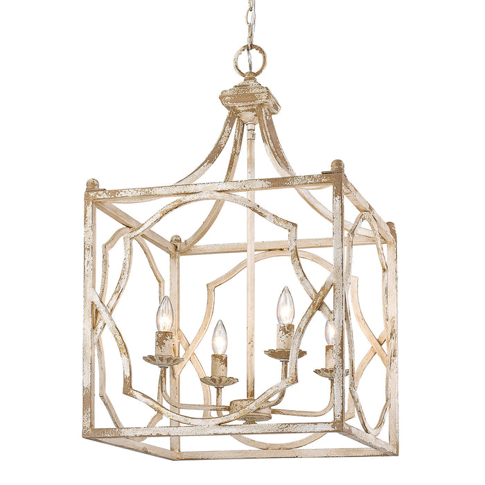 Four Light Pendant from the Laurent collection in Antique Ivory finish