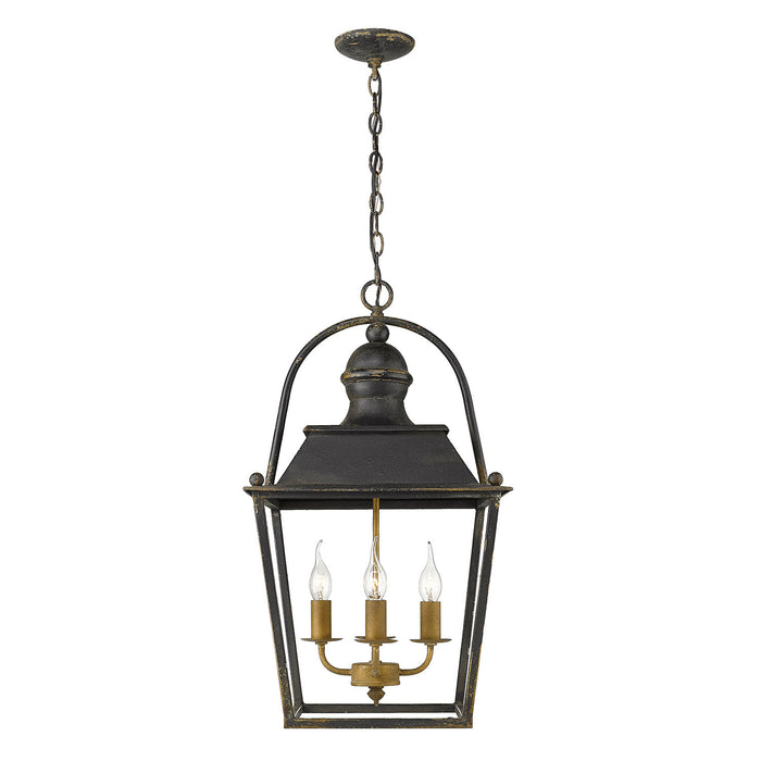 Four Light Pendant from the Christoff collection in Antique Black Iron finish