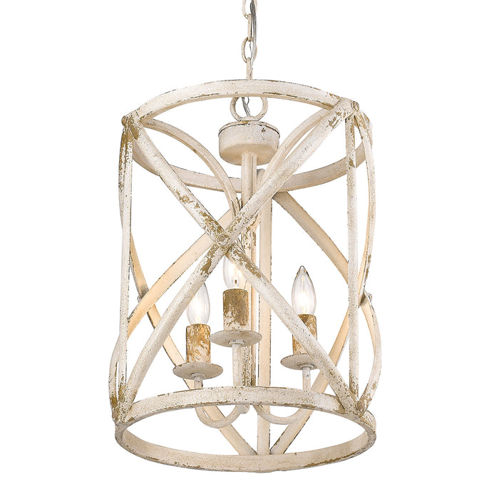 Three Light Pendant from the Alcott collection in Antique Ivory finish