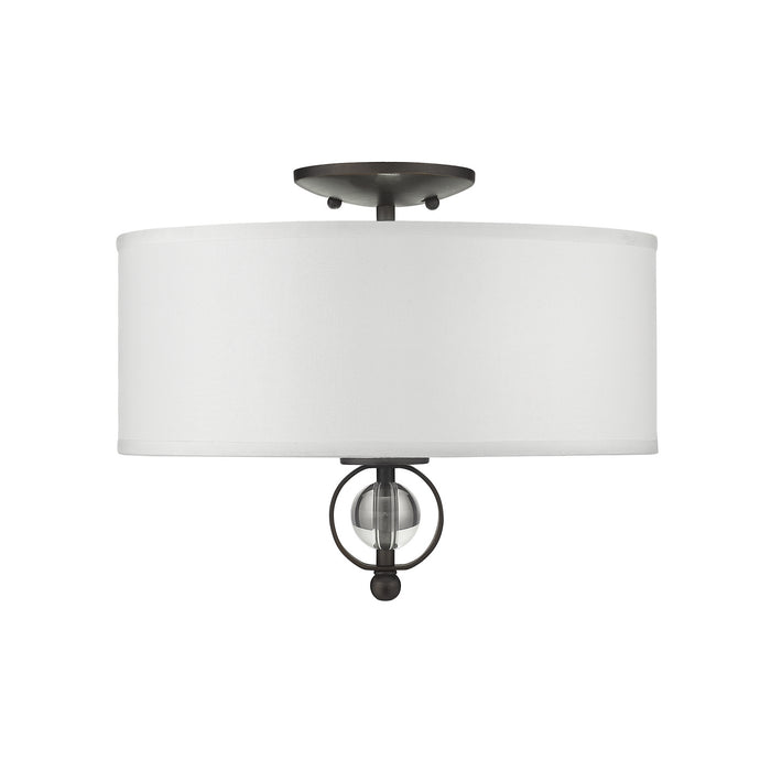 Two Light Flush Mount from the Cerchi collection in Rubbed Bronze finish