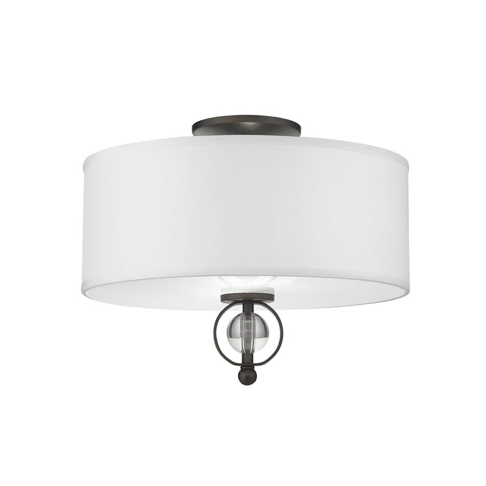 Two Light Flush Mount from the Cerchi collection in Rubbed Bronze finish