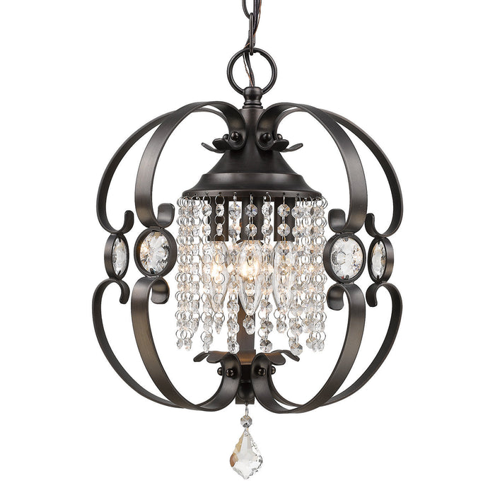 Three Light Mini Chandelier from the Ella collection in Brushed Etruscan Bronze finish