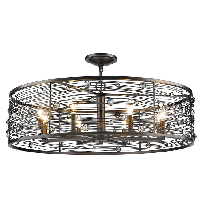 Eight Light Chandelier from the Bijoux collection in Brushed Etruscan Bronze finish