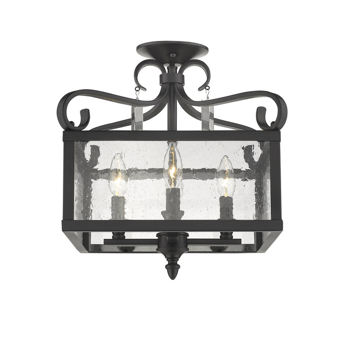 Four Light Semi-Flush Mount from the Valencia collection in Matte Black finish