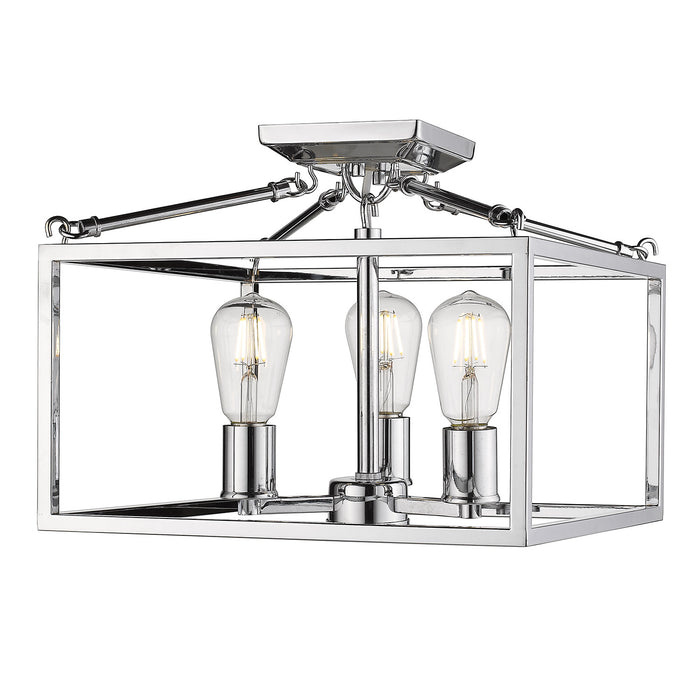 Three Light Semi-Flush Mount from the Wesson collection in Chrome finish