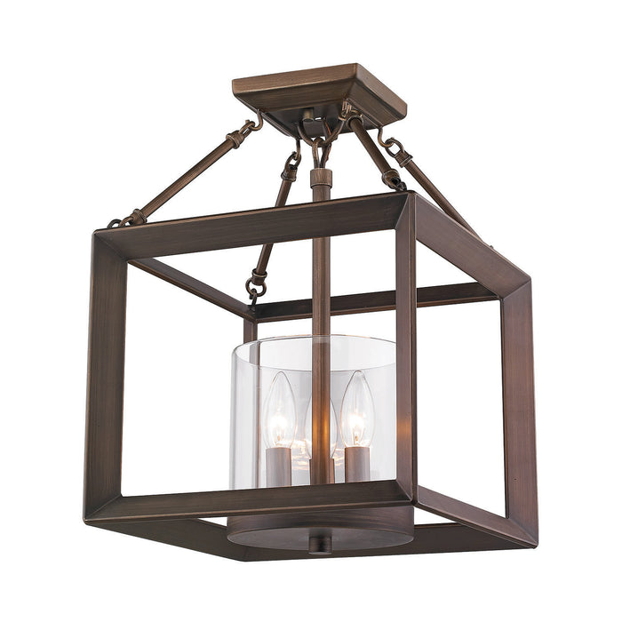Three Light Mini Chandelier from the Smyth collection in Gunmetal Bronze finish