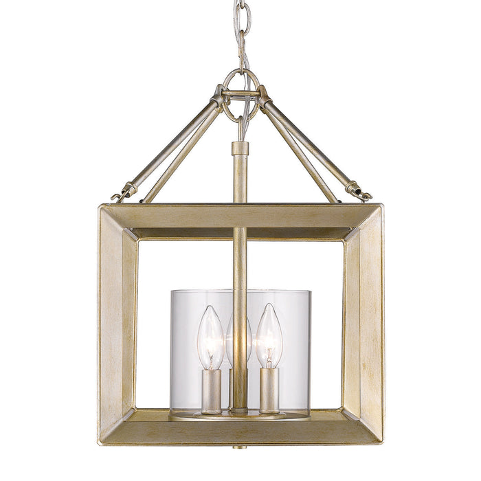 Three Light Mini Chandelier from the Smyth collection in White Gold finish