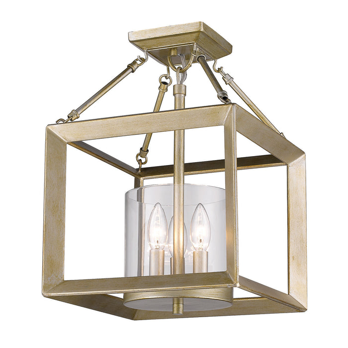 Three Light Mini Chandelier from the Smyth collection in White Gold finish