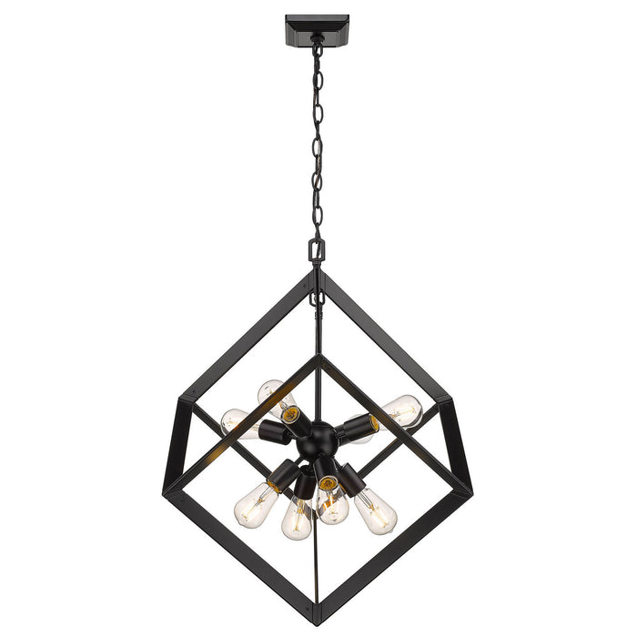 Eight Light Pendant from the Architect collection in Matte Black finish